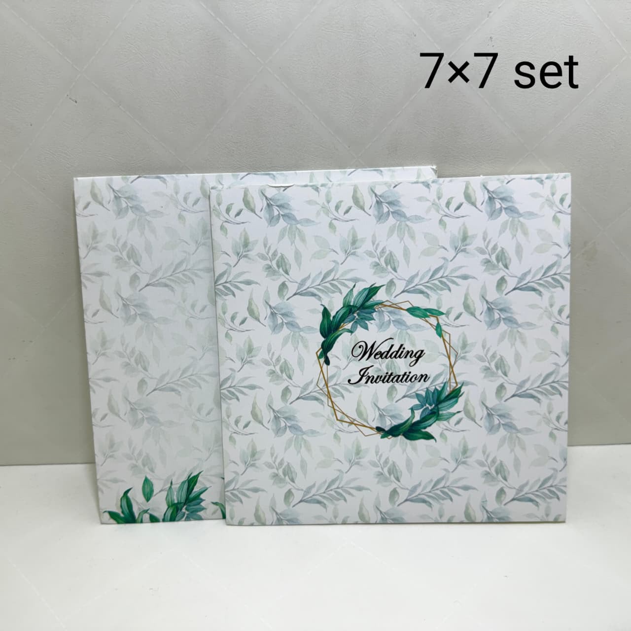 Botanical Green 7×7 Wedding Invitation Set
