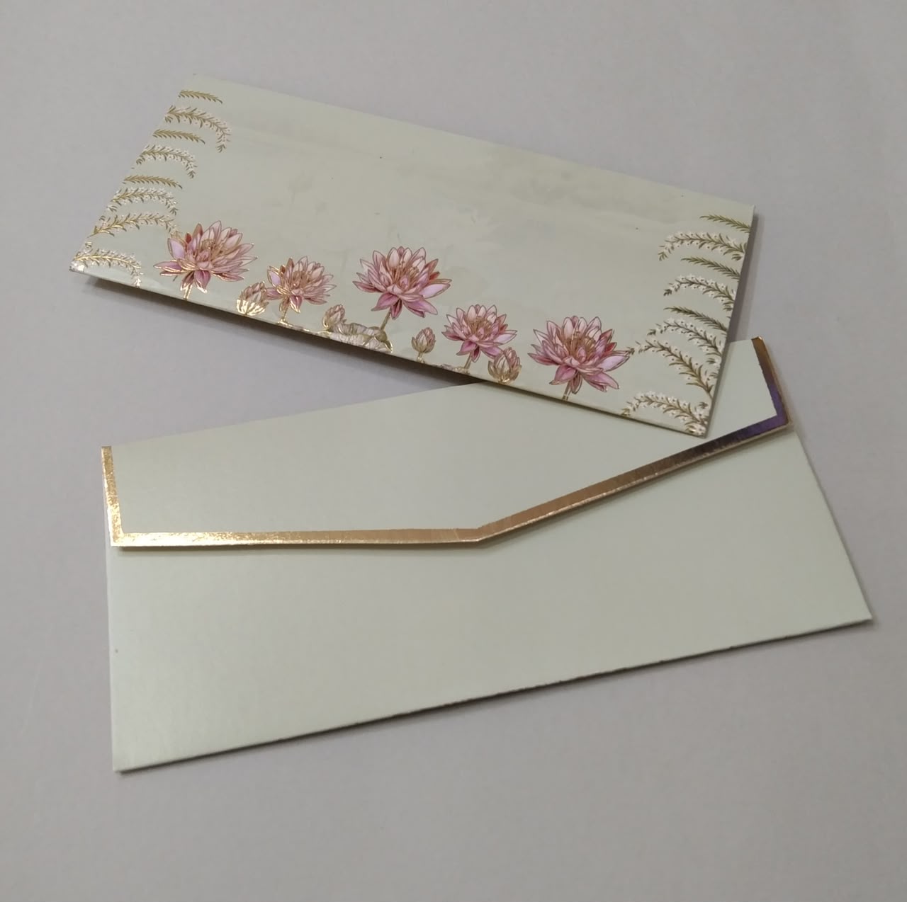 Pink Lotus Floral Wedding Invitation Set