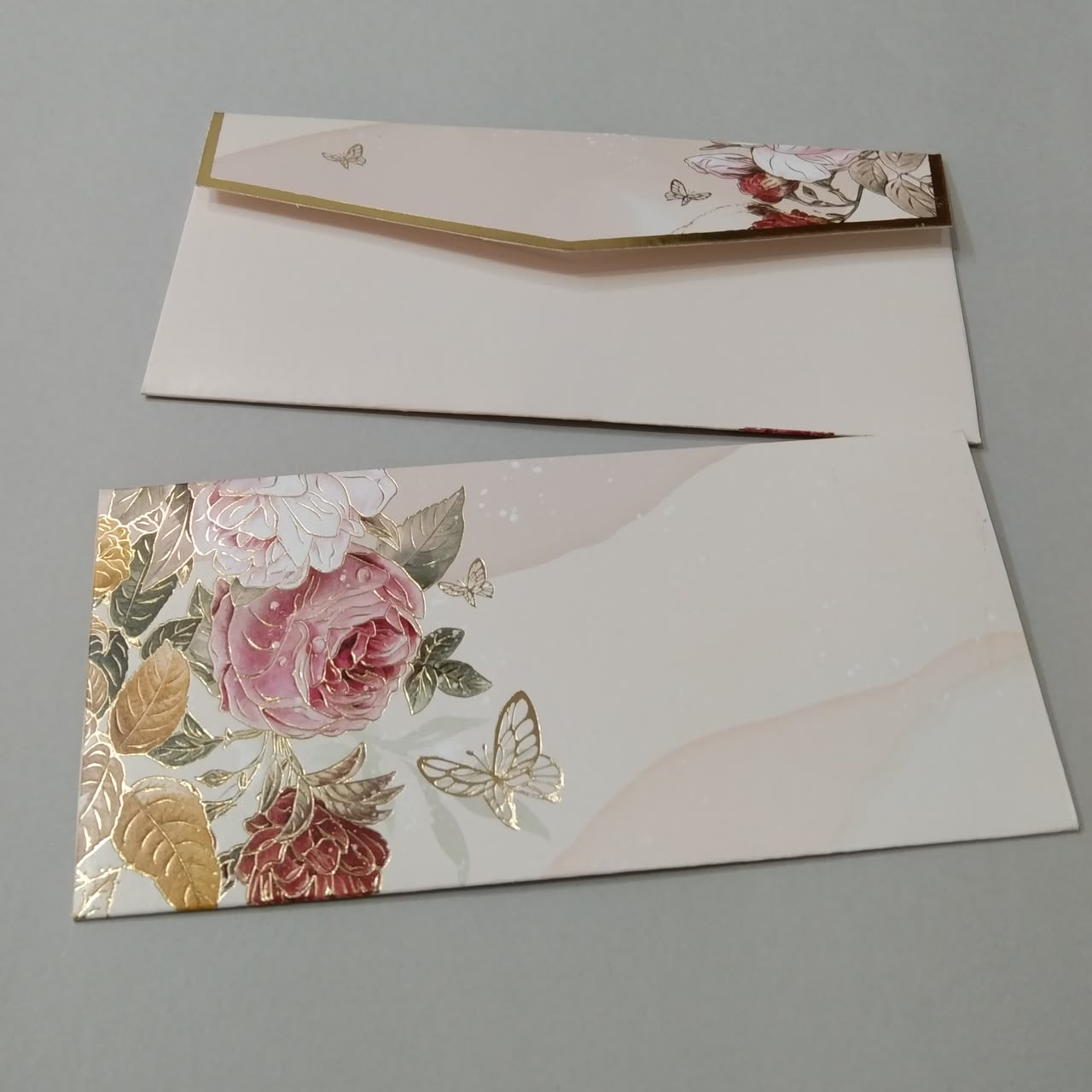 Rose & Butterfly Floral Wedding Invitation Set
