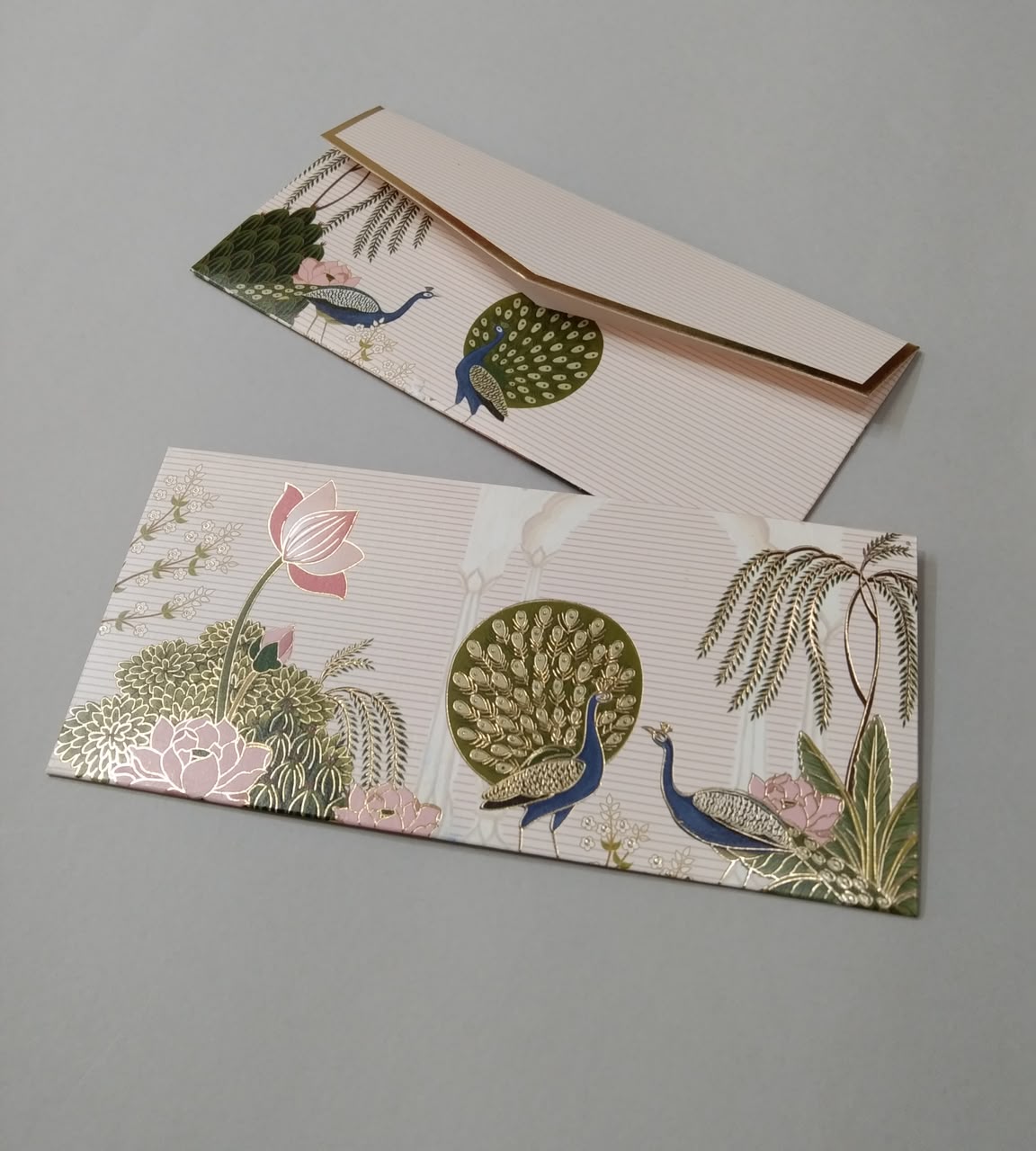 Regal Peacock Garden Envelope Set