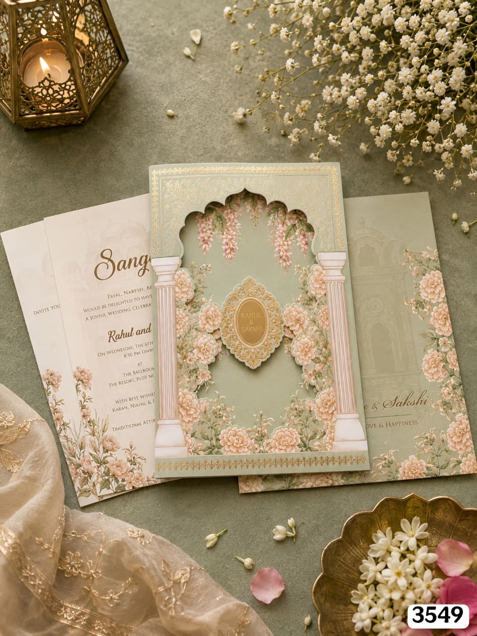 Sage Green Mughal Arch Gatefold Suite