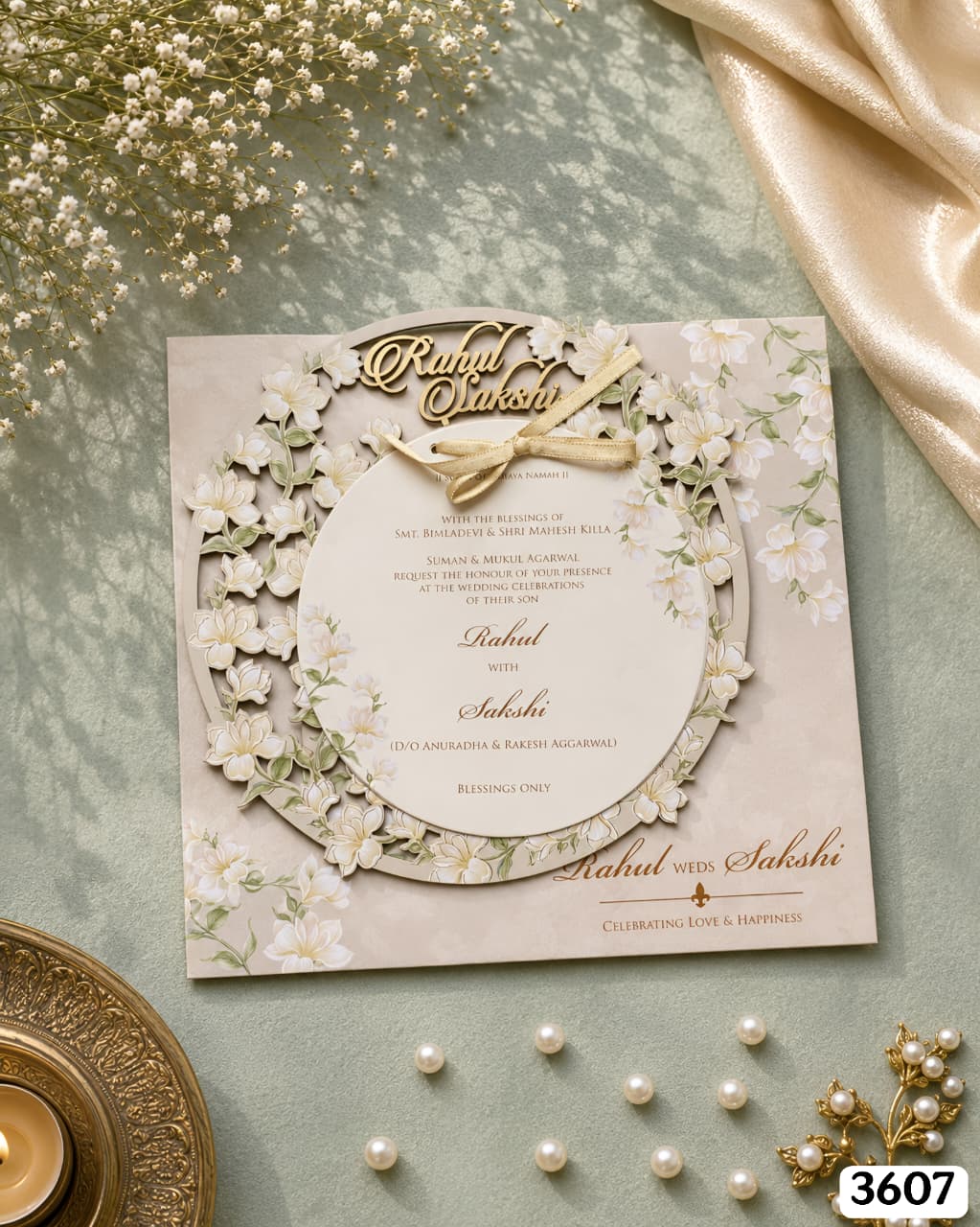 Circular Floral Laser-Cut Overlay Suite