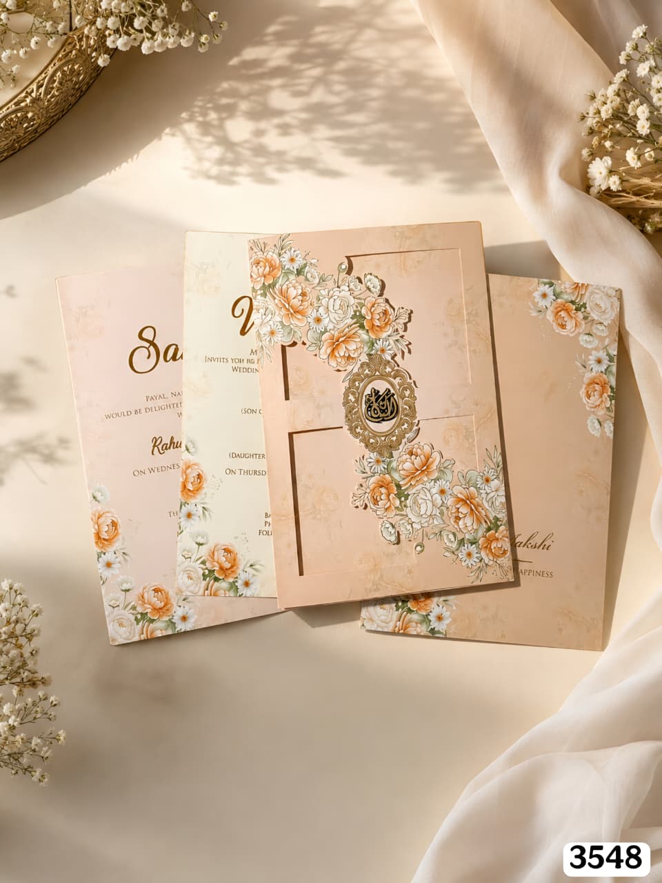VF3548 Peach Peony Laser-Cut Window Suite
