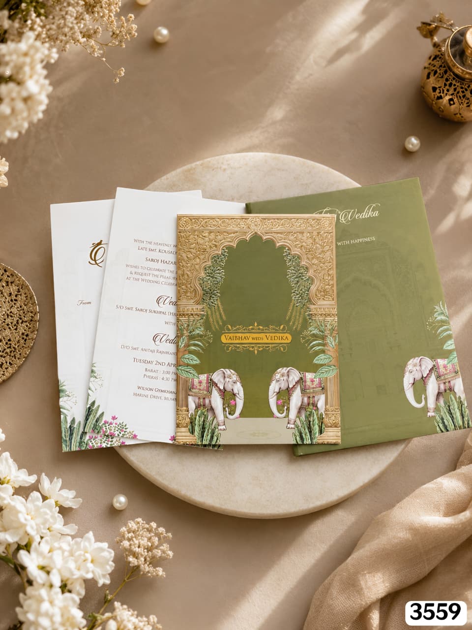 VF3559 Olive Green Elephant Archway Suite