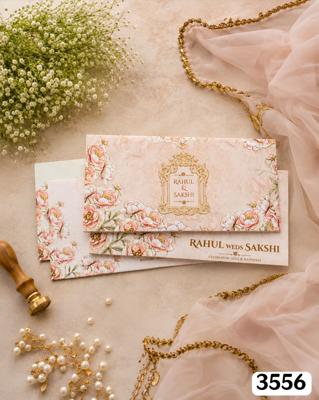 VF3556 Dusty Rose Peony Gold Medallion Suite